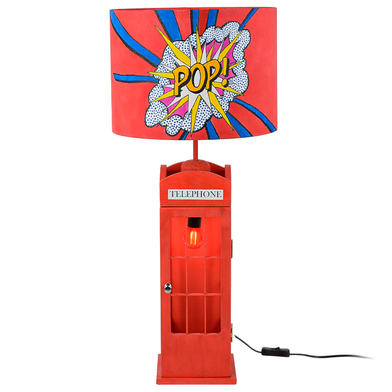 Настольная лампа Red Phone Booth Pop Lamp Красный Мульти Настольная лампа Red Phone Booth Pop Lamp Красный Мульти в Барнауле | Loft Concept