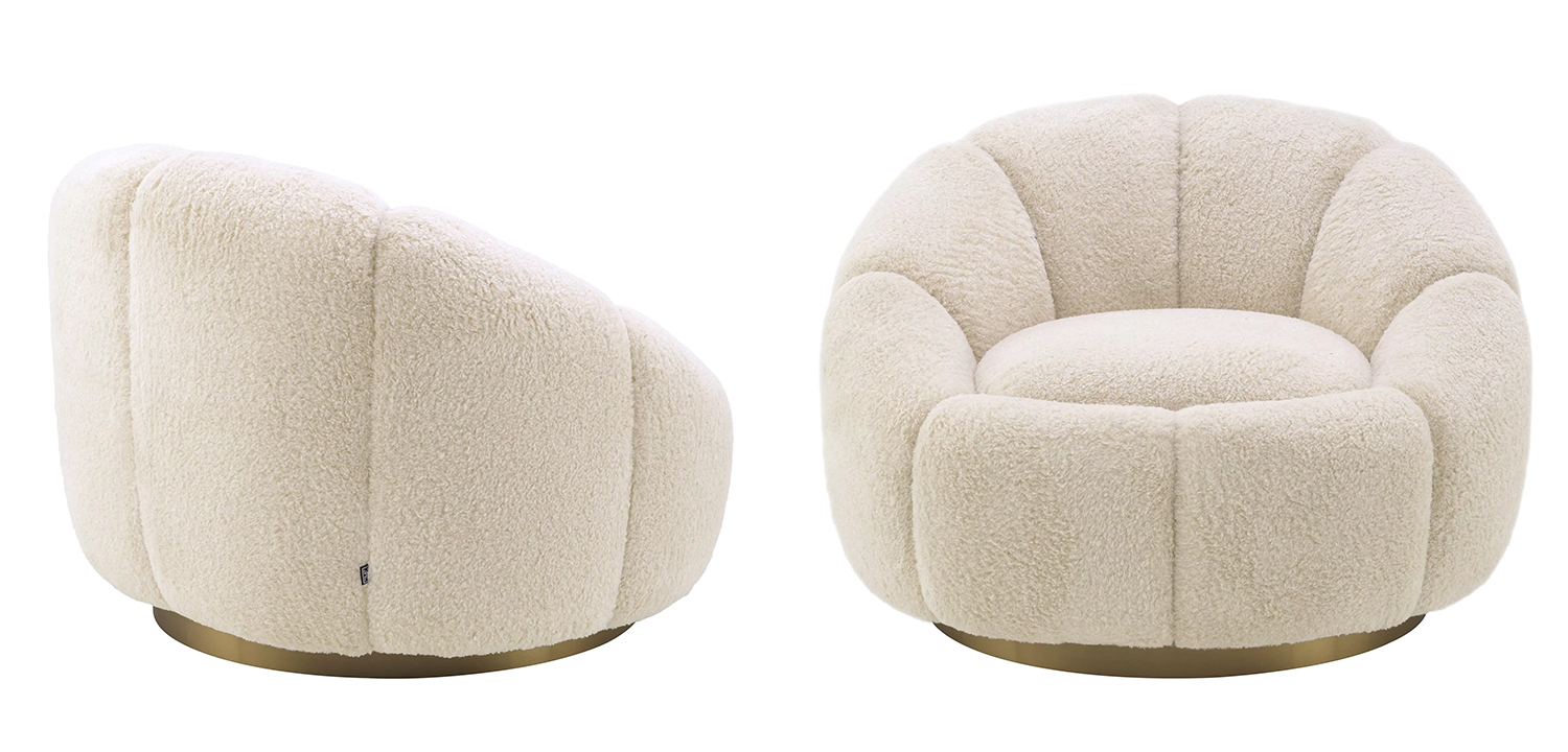 Кресло Eichholtz Swivel Chair Inger Brisbane Cream - фото