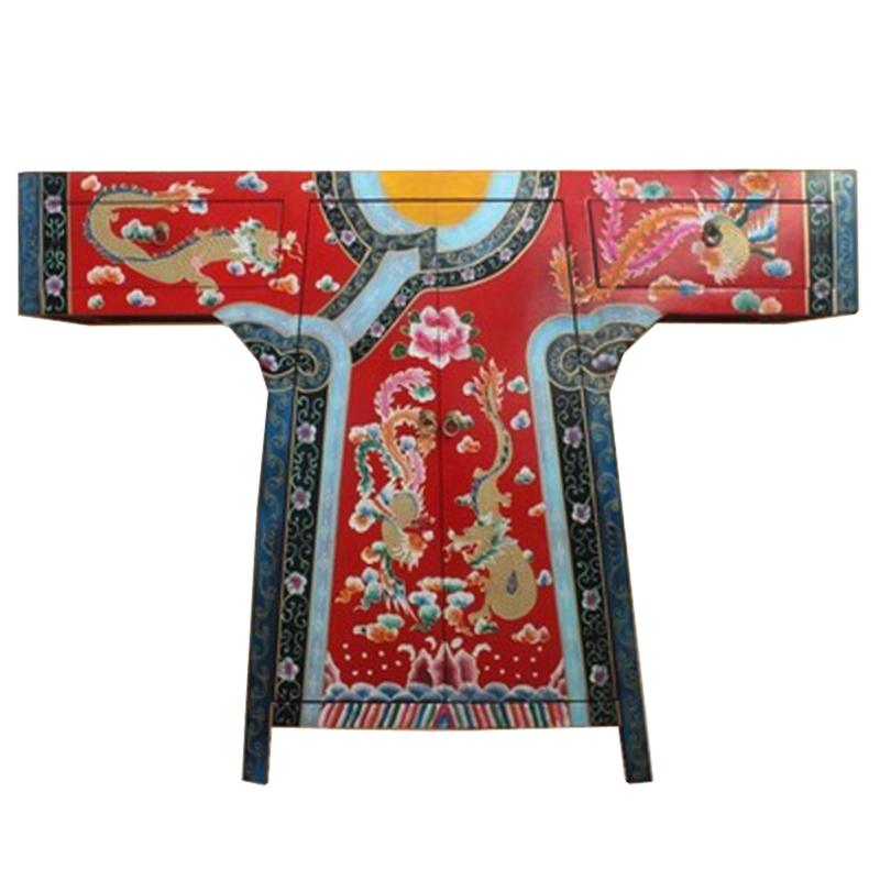 Красная Консоль в Китайском Стиле из сосны ручная роспись Red Oriental Robe Красный (Red) Мульти Красная Консоль в Китайском Стиле из сосны ручная роспись Red Oriental Robe Красный (Red) Мульти в Барнауле | Loft Concept