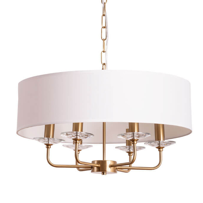 Люстра Obelerio Chandelier Белый Бронза Прозрачный Люстра Obelerio Chandelier Белый Бронза Прозрачный в Барнауле | Loft Concept