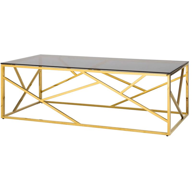 Столик кофейный Geometry Serene Phoenix Gold Золотой Стекло Смок Столик кофейный Geometry Serene Phoenix Gold Золотой Стекло Смок в Барнауле | Loft Concept