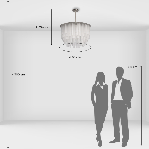 Люстра круглая с прозрачными стеклянными трубками Nembus в Барнауле