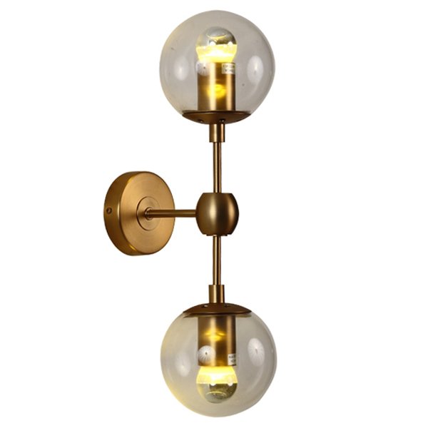 Бра Modo Sconce 2 Globes Gold Золотой Янтарь (Amber) Прозрачное Стекло Бра Modo Sconce 2 Globes Gold Золотой Янтарь (Amber) Прозрачное Стекло в Барнауле | Loft Concept