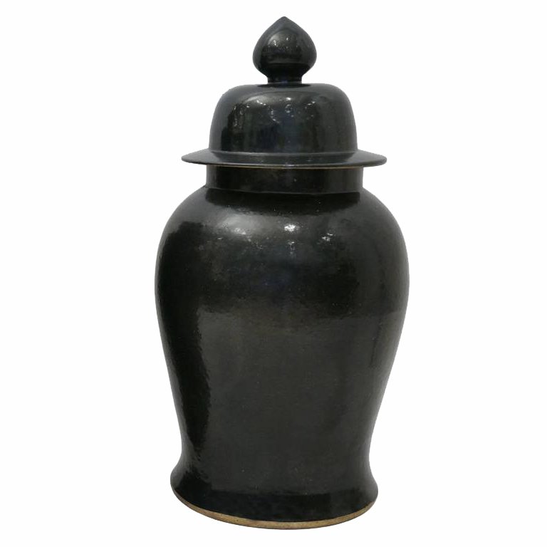 Ваза Black Ceramic Chinese Jars with Lids Черный Ваза Black Ceramic Chinese Jars with Lids Черный в Барнауле | Loft Concept