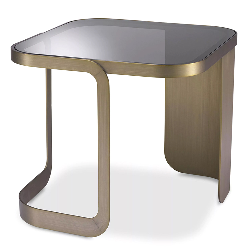 Приставной стол Eichholtz Side Table Numa Латунь Стекло Смок Приставной стол Eichholtz Side Table Numa Латунь Стекло Смок в Барнауле | Loft Concept