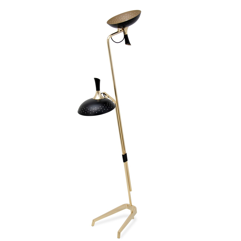 Торшер ABBEY Floor lamp Черный Глянцевое золото Торшер ABBEY Floor lamp Черный Глянцевое золото в Барнауле | Loft Concept