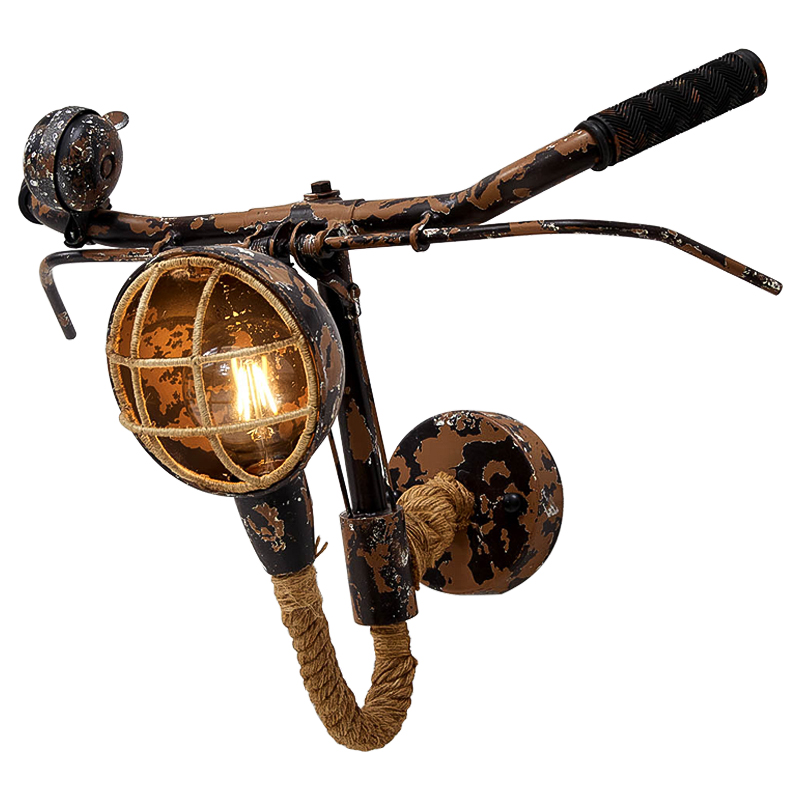 Бра Bicycle Handlebar Wall Lamp Коричневый Коричневый винтаж Бра Bicycle Handlebar Wall Lamp Коричневый Коричневый винтаж в Барнауле | Loft Concept