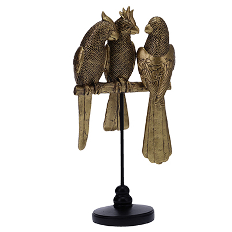 Статуэтка Three Golden Parrots Золотой Черный Статуэтка Three Golden Parrots Золотой Черный в Барнауле | Loft Concept