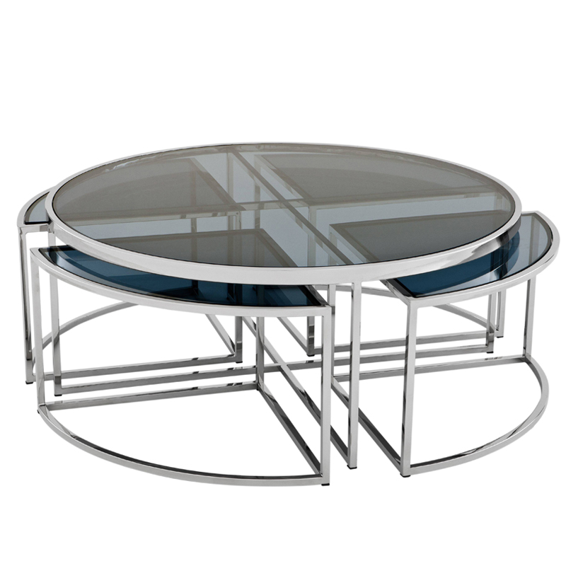 Кофейный стол Eichholtz Coffee Table Padova Stainless steel Нержавеющая сталь Стекло Смок Кофейный стол Eichholtz Coffee Table Padova Stainless steel Нержавеющая сталь Стекло Смок в Барнауле | Loft Concept