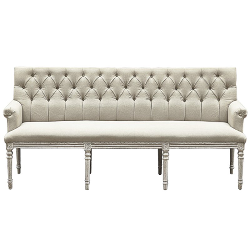 Диван Luxe Soho Dining Bench Sofa ivory ( слоновая кость ) Дерево Серый Диван Luxe Soho Dining Bench Sofa ivory ( слоновая кость ) Дерево Серый в Барнауле | Loft Concept