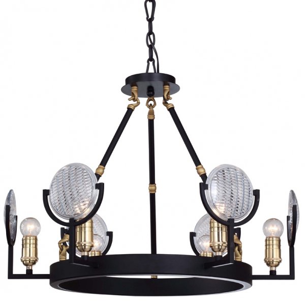 Люстра RH Gaslight Lens Chandelier 6 Черный в Барнауле | Loft Concept 