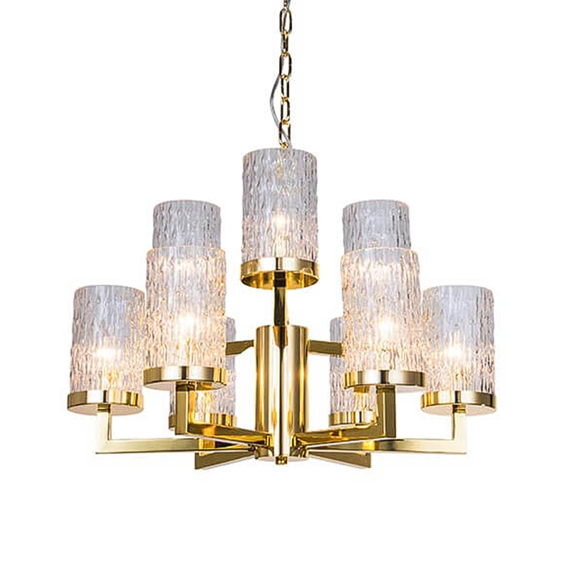 Люстра Estebe Glass Gold Chandelier 9 Прозрачный Золотой Люстра Estebe Glass Gold Chandelier 9 Прозрачный Золотой в Барнауле | Loft Concept