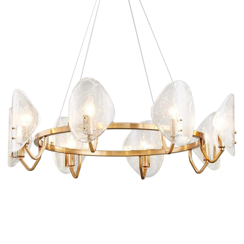 Люстра Nazaire Glass Chandelier Латунь Прозрачное Стекло Люстра Nazaire Glass Chandelier Латунь Прозрачное Стекло в Барнауле | Loft Concept