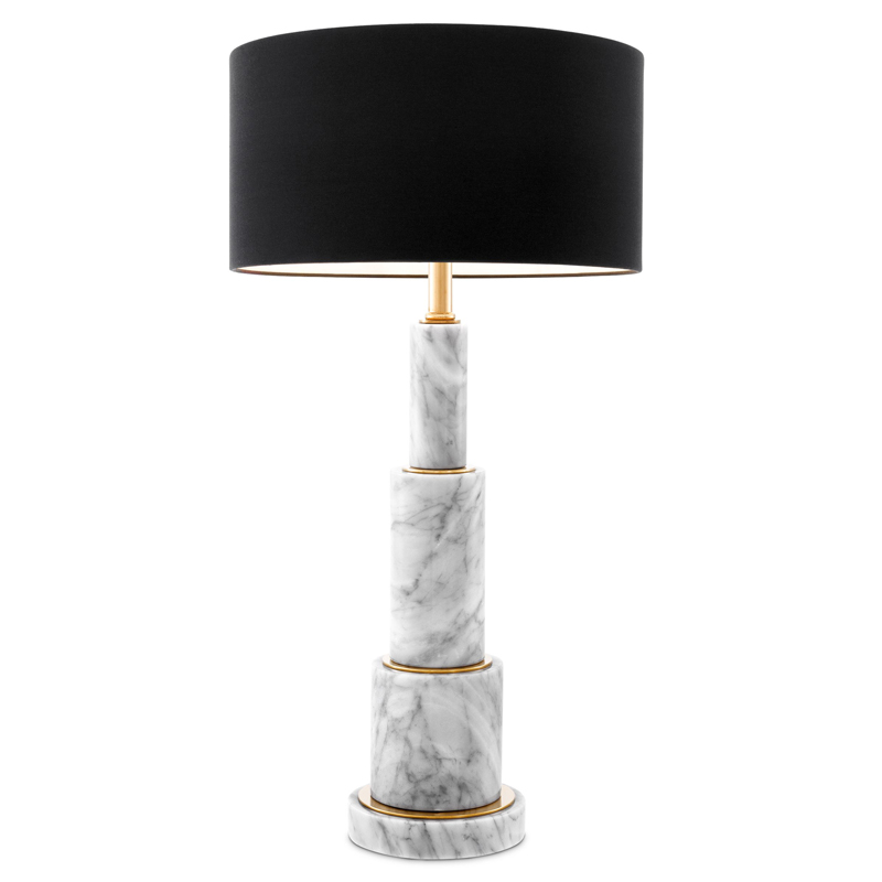Настольная лампа Eichholtz Table Lamp Dax Белый Мрамор Bianco Черный Глянцевое золото Настольная лампа Eichholtz Table Lamp Dax Белый Мрамор Bianco Черный Глянцевое золото в Барнауле | Loft Concept