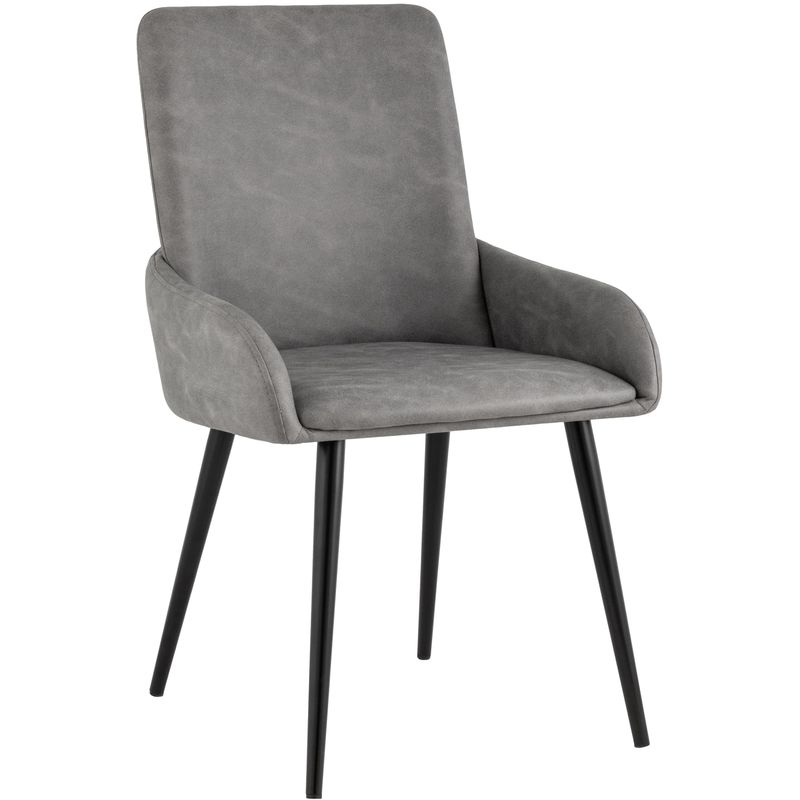 Стул Munchen Chair Серая Искусственная Замша Серый Черный Стул Munchen Chair Серая Искусственная Замша Серый Черный в Барнауле | Loft Concept