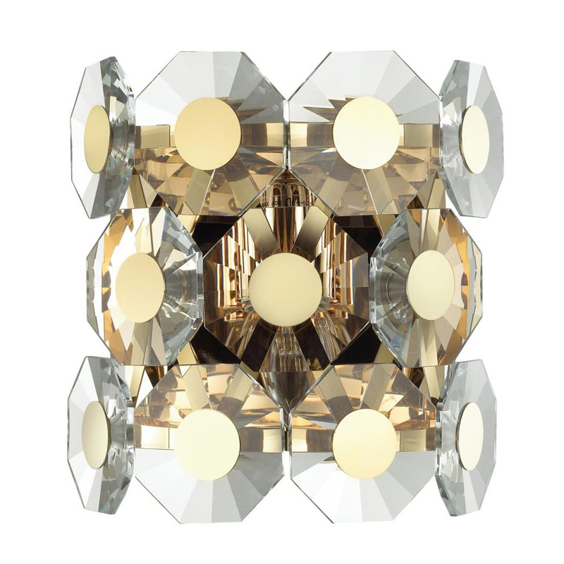 Бра Crystal Octagons Gold Золотой Прозрачное Стекло Бра Crystal Octagons Gold Золотой Прозрачное Стекло в Барнауле | Loft Concept