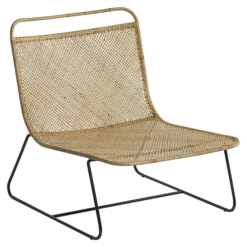 Кресло Lounge Wicker Armchair Черный Коричневый Кресло Lounge Wicker Armchair Черный Коричневый в Барнауле | Loft Concept