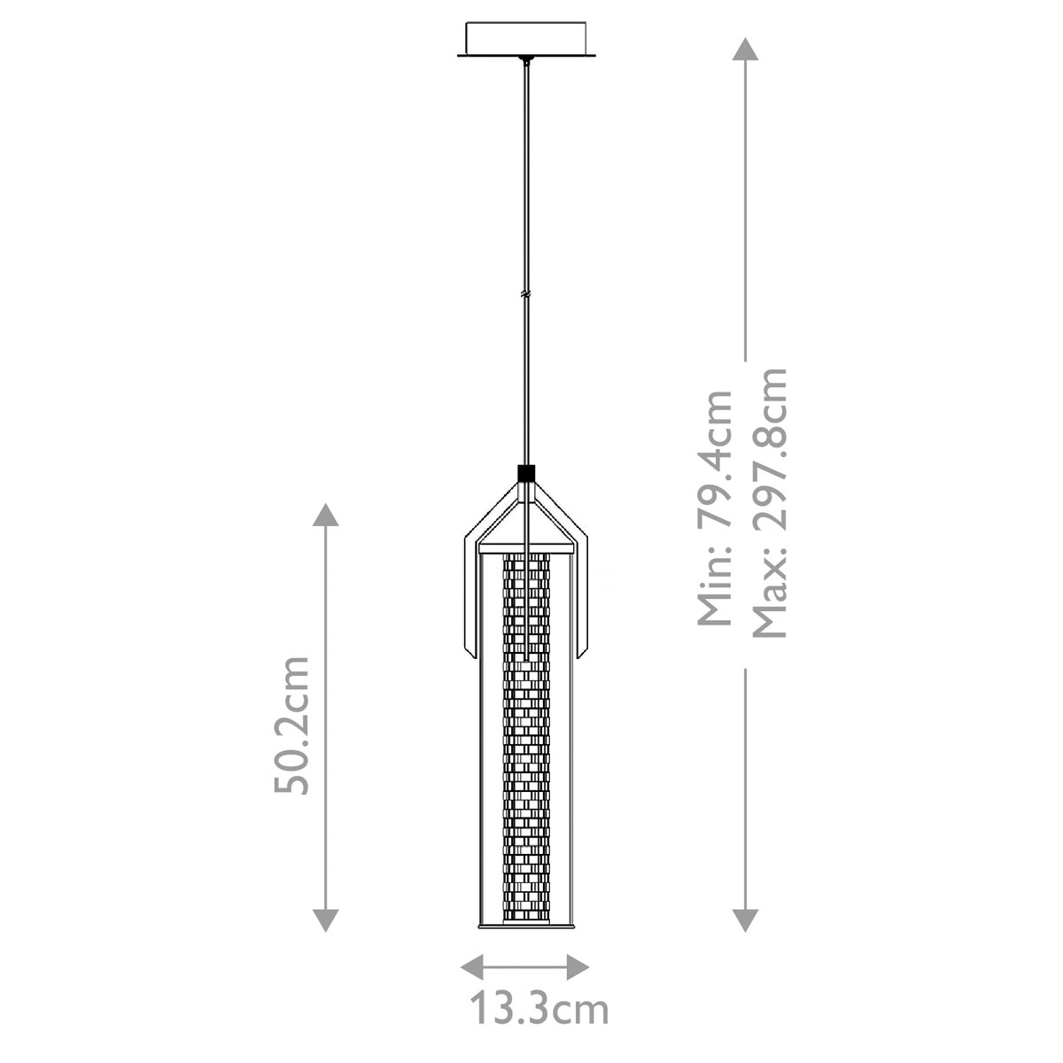 Подвесной светильник хромированного цвета с прозрачным цилиндрическим стеклянным плафоном Eurofase в Барнауле