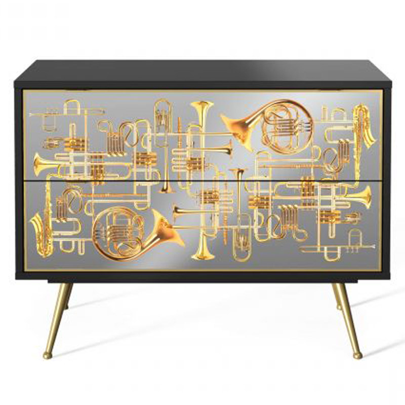 Комод Seletti Chest of Two Drawers Trumpets Золотой Черный Золотой Шампань Комод Seletti Chest of Two Drawers Trumpets Золотой Черный Золотой Шампань в Барнауле | Loft Concept