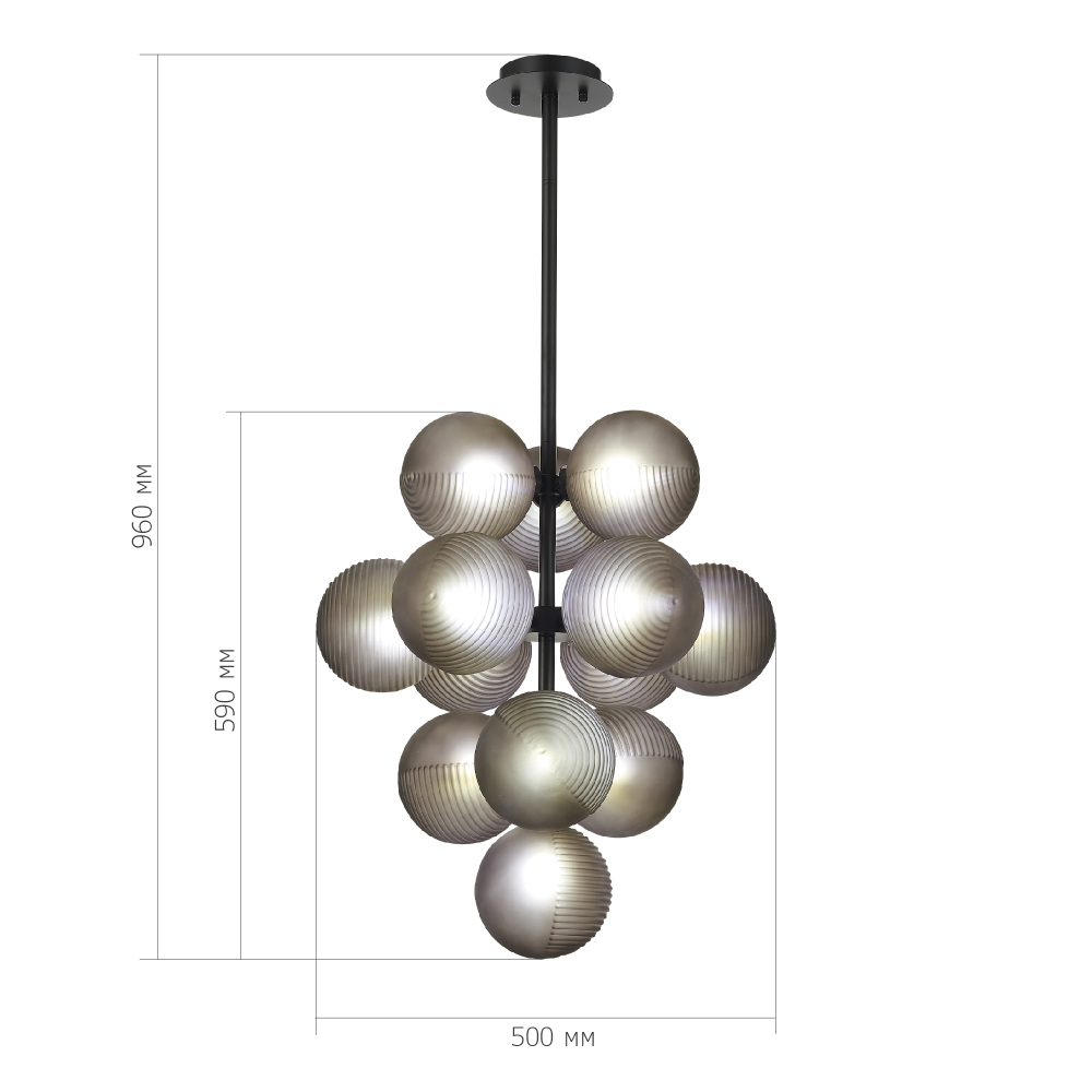 Люстра в форме виноградой грозди Inflorescence в Барнауле