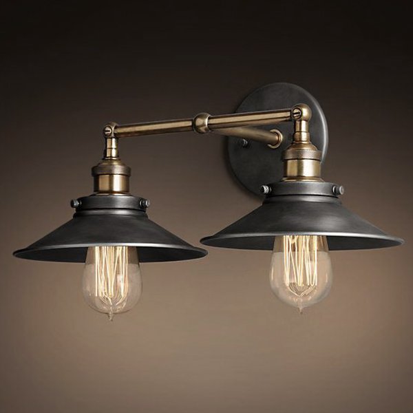 Бра Loft Cone 20th c.Factory filament Pendant Double Бронза Черный Бра Loft Cone 20th c.Factory filament Pendant Double Бронза Черный в Барнауле | Loft Concept