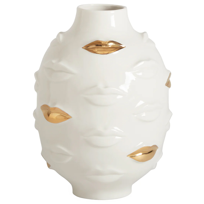Ваза Jonathan Adler Gilded Gala Round Vase Глянцевое золото Белый Ваза Jonathan Adler Gilded Gala Round Vase Глянцевое золото Белый в Барнауле | Loft Concept