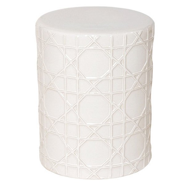 Керамический табурет Cane Garden Stool - White Белый Керамический табурет Cane Garden Stool - White Белый в Барнауле | Loft Concept