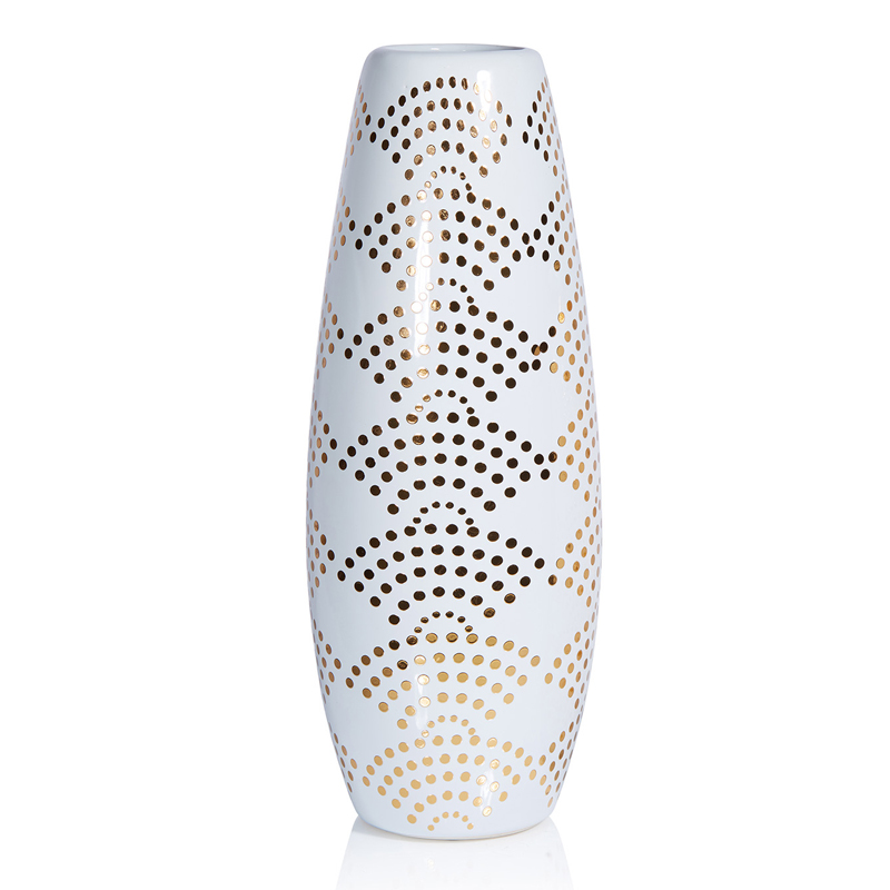 Ваза Amory Vase gold dots Золотой Белый Ваза Amory Vase gold dots Золотой Белый в Барнауле | Loft Concept