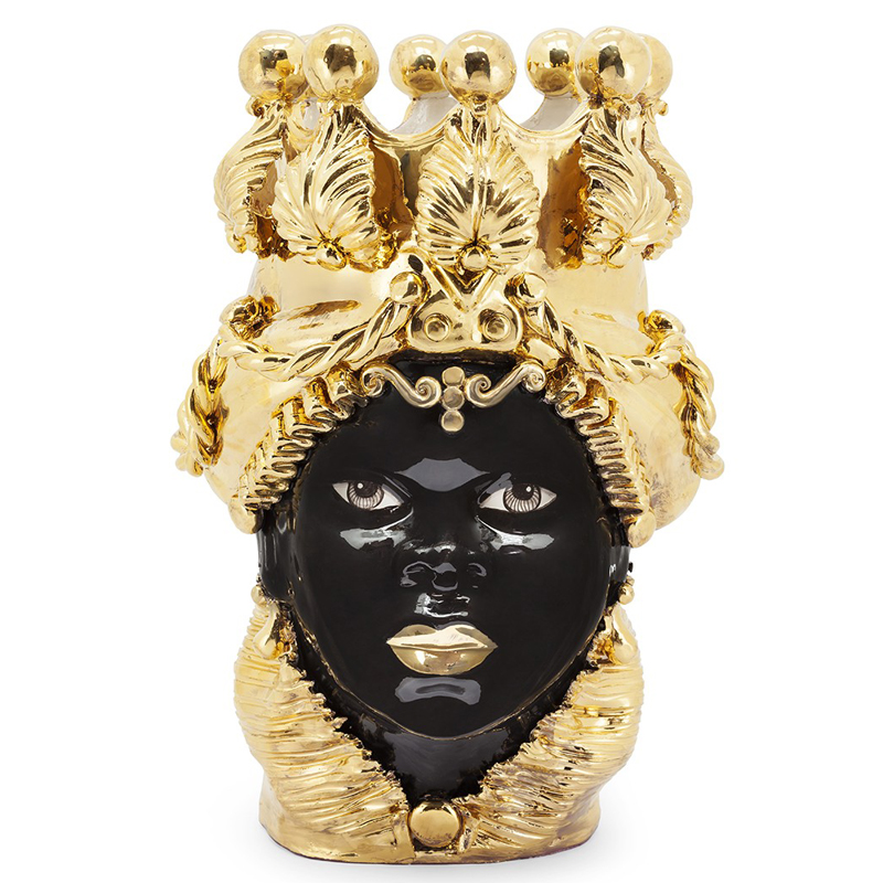 Ваза VASE MORO LADY BIG DREAMS gold Черный Глянцевое золото Ваза VASE MORO LADY BIG DREAMS gold Черный Глянцевое золото в Барнауле | Loft Concept