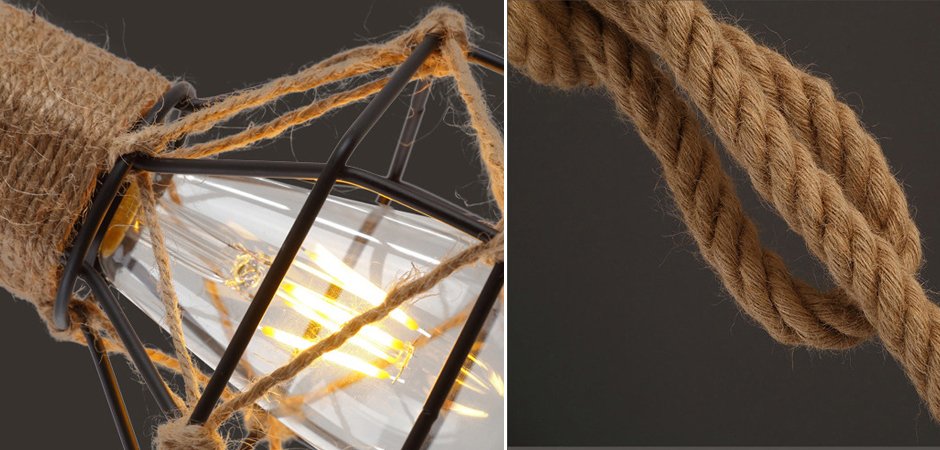 Подвесной светильник LOFT ROPE CHANDELIER CAGE Mono Подвесной светильник LOFT ROPE CHANDELIER CAGE Mono - Loft-Concept в Барнауле