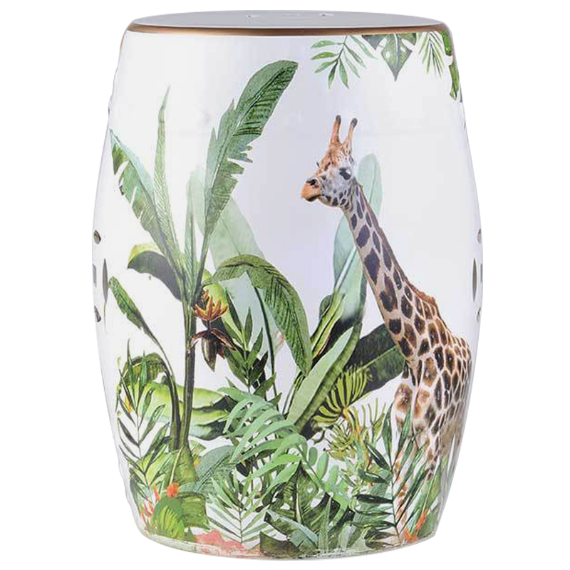 Керамический табурет Giraffe Tropical Animal Ceramic Stool White Белый Зеленый Коричневый Керамический табурет Giraffe Tropical Animal Ceramic Stool White Белый Зеленый Коричневый в Барнауле | Loft Concept