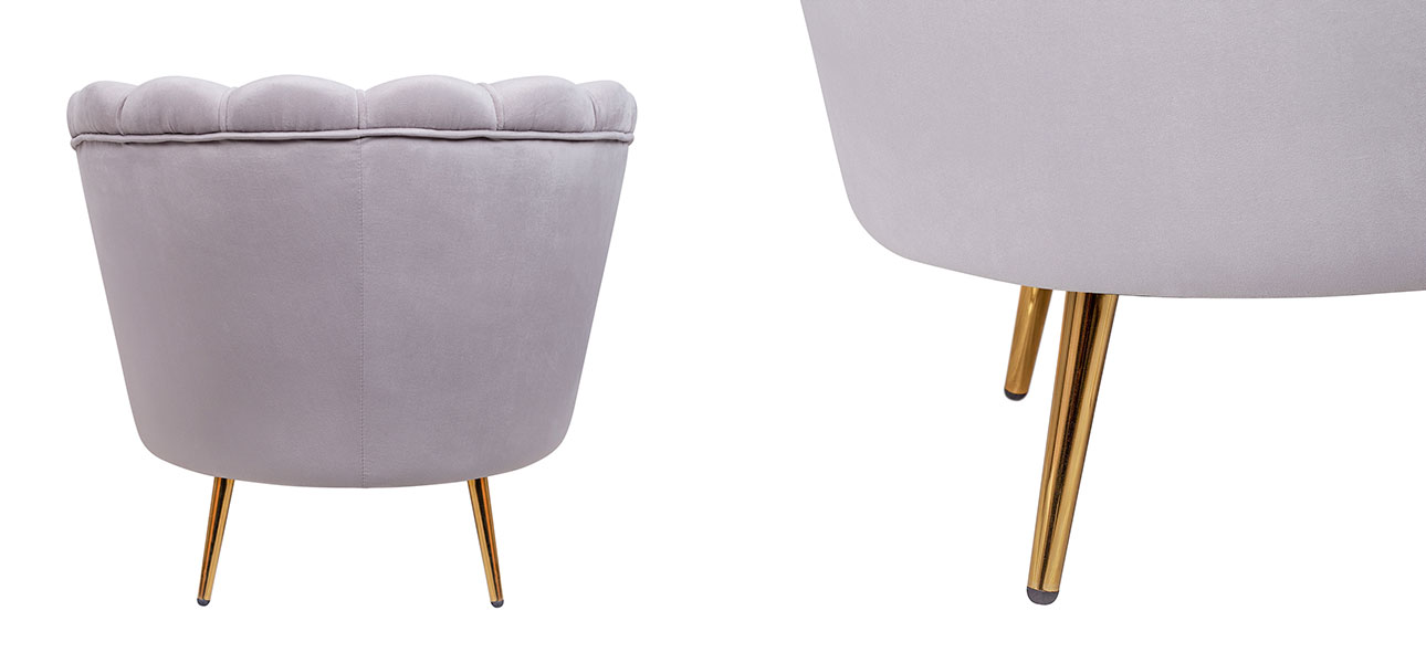 Кресло велюр серый Grey Flower - фото №1