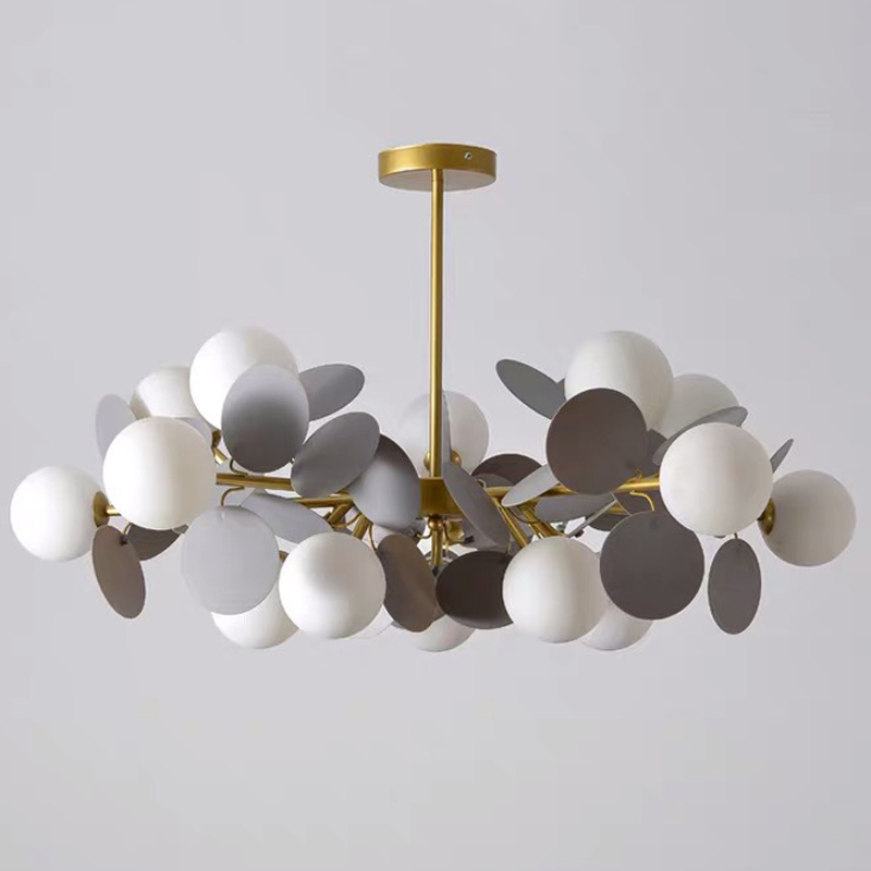 Люстра MATISSE Chandelier gray Золотой Белый Светло-серый Люстра MATISSE Chandelier gray Золотой Белый Светло-серый в Барнауле | Loft Concept