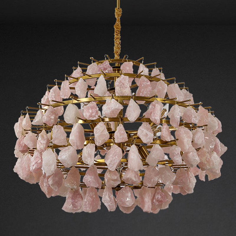 Hardis Pink stone Chandelier 65 Латунь Дымчатая Роза в Барнауле | Loft Concept 