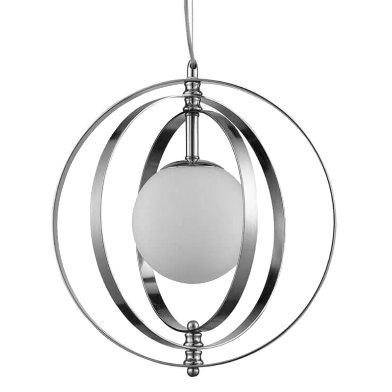 Светильник Satellite Three Rings Chrome Белое матовое стекло Хром Светильник Satellite Three Rings Chrome Белое матовое стекло Хром в Барнауле | Loft Concept