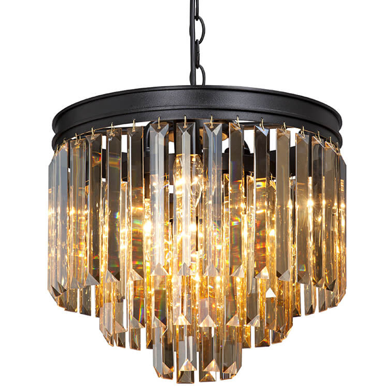 Люстра ODEON Amber GLASS 3-TIER Black Янтарное стекло D 36 Черный матовый Люстра ODEON Amber GLASS 3-TIER Black Янтарное стекло D 36 Черный матовый в Барнауле | Loft Concept