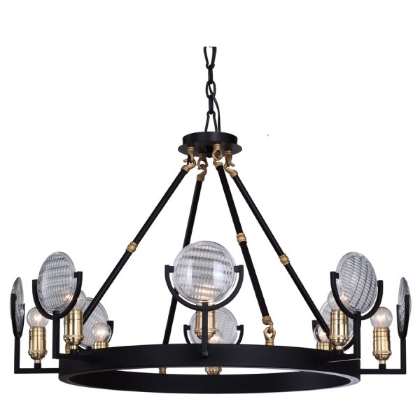 Люстра RH Gaslight Lens Chandelier 8 Черный Люстра RH Gaslight Lens Chandelier 8 Черный в Барнауле | Loft Concept
