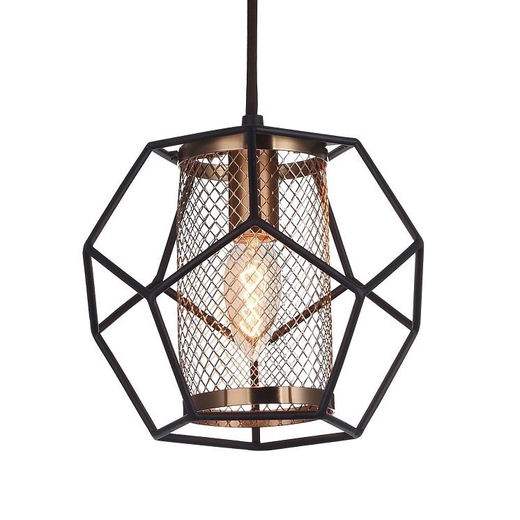Подвесной светильник Octagrid Pendant Золотой Черный Подвесной светильник Octagrid Pendant Золотой Черный в Барнауле | Loft Concept