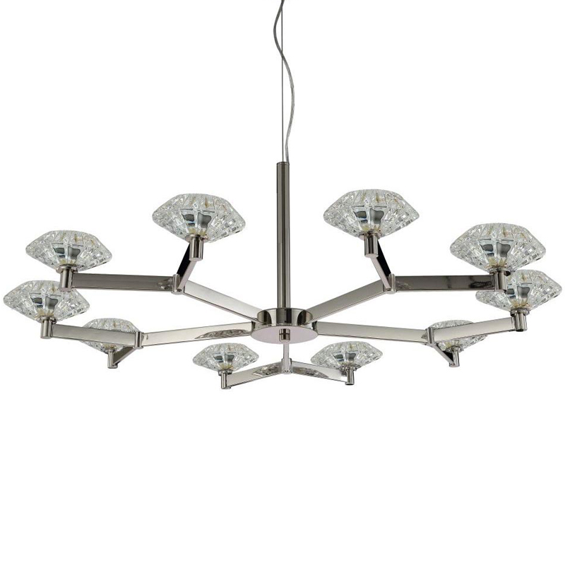 Люстра Yerker Chandelier Nickel 10 Никель Прозрачный в Барнауле | Loft Concept 