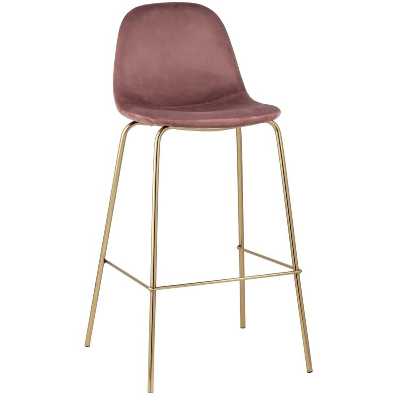 Барный Стул Archie Chair Пыльно-Розовый Велюр Розовый пастельный Золотой Барный Стул Archie Chair Пыльно-Розовый Велюр Розовый пастельный Золотой в Барнауле | Loft Concept