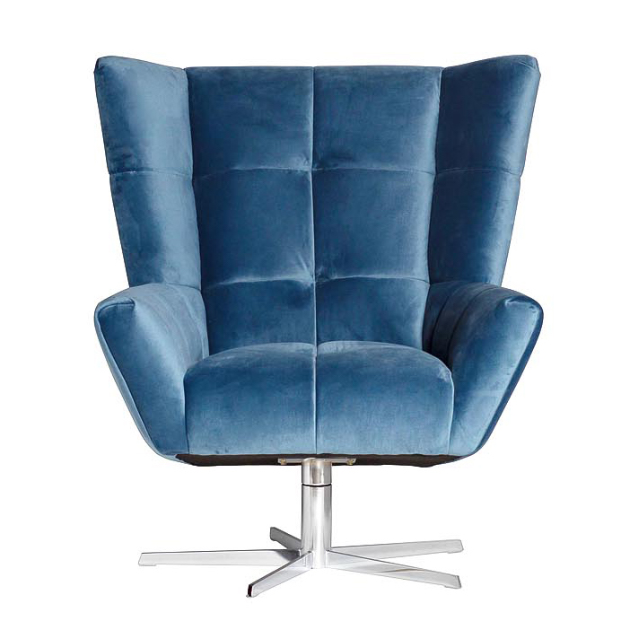 Кресло вращающееся Lord Armchair blue Синий Кресло вращающееся Lord Armchair blue Синий в Барнауле | Loft Concept