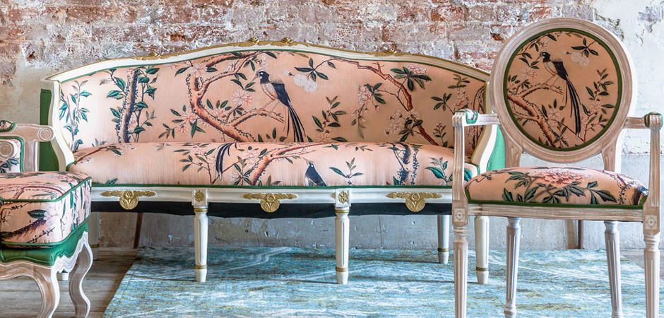 Диван Beige and Green Chinoiserie Sofa - фото №2