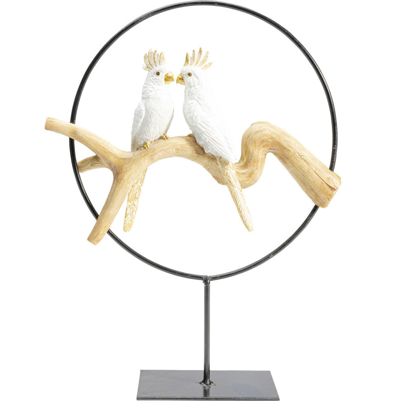 Статуэтка White Parrots in a ring Белый Древесина Черный Статуэтка White Parrots in a ring Белый Древесина Черный в Барнауле | Loft Concept