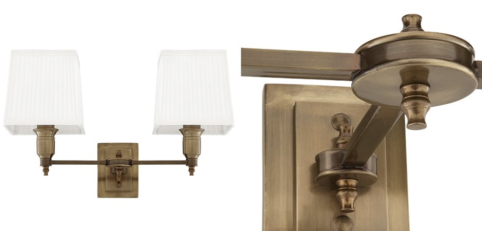 Бра Wall Lamp Lexington Double Brass+White Бра Wall Lamp Lexington Double Brass+White - Loft-Concept в Барнауле