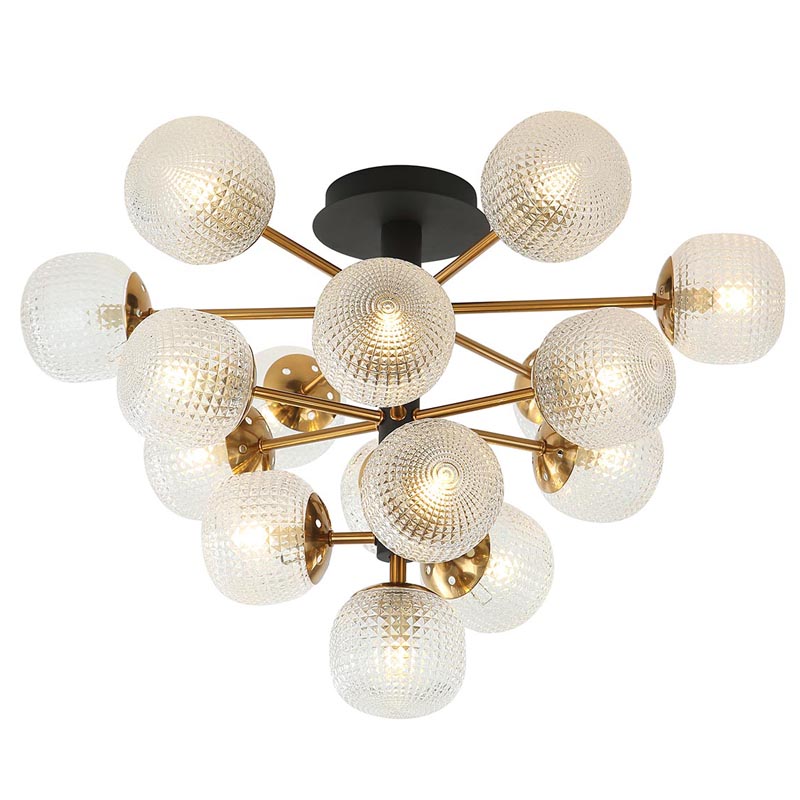Потолочный светильник Barrett Ceiling Lamp matt Белое матовое стекло Латунь Потолочный светильник Barrett Ceiling Lamp matt Белое матовое стекло Латунь в Барнауле | Loft Concept