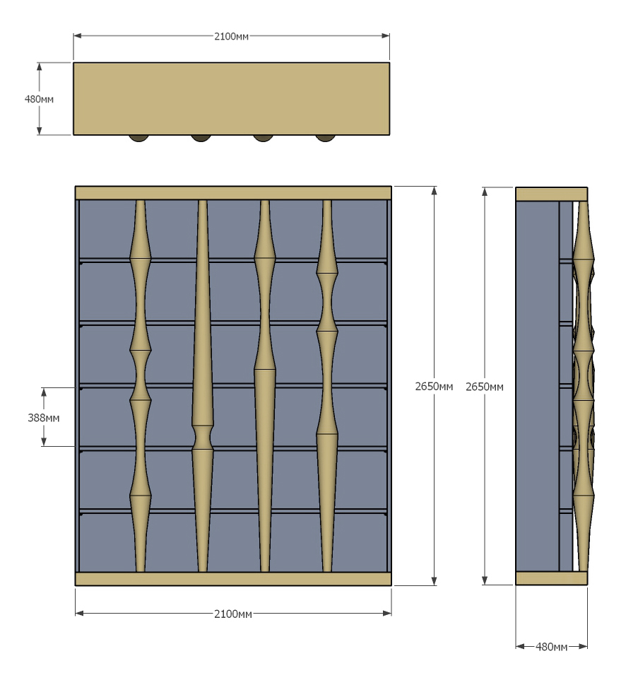 Стеллаж Oak Columns & Blue Стеллаж Oak Columns & Blue в Барнауле