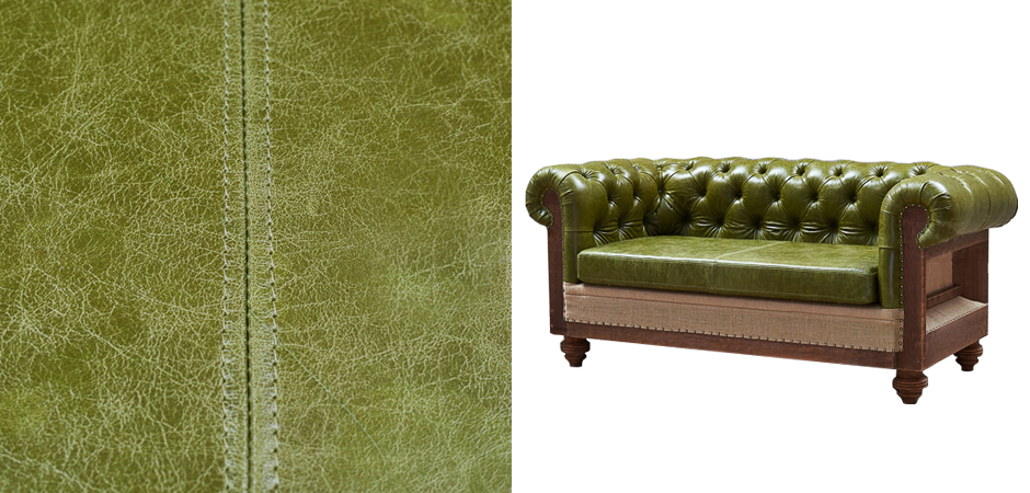 Диван Deconstructed Chesterfield Sofa double green leather Диван Deconstructed Chesterfield Sofa double green leather - Loft-Concept в Барнауле