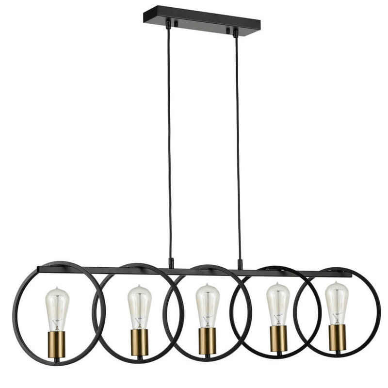 Люстра Loft Rings Ligh 5 Черный Золотой Люстра Loft Rings Ligh 5 Черный Золотой в Барнауле | Loft Concept