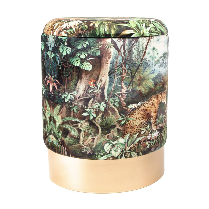 Пуф PUF Jungle Print lynx Мульти Золотой Пуф PUF Jungle Print lynx Мульти Золотой в Барнауле | Loft Concept
