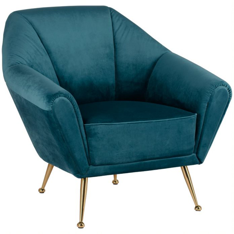 Кресло Brunner Chair blue Золотой Темно-синий Кресло Brunner Chair blue Золотой Темно-синий в Барнауле | Loft Concept